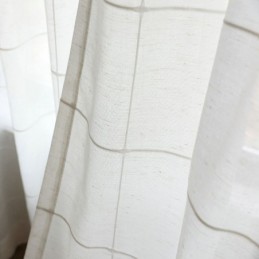 Cortina Minimalista Transparente Feita Sob Medida Cortina Grande Com Painel De Voile Jacquard De Treliça Sala De Estar Um