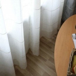 Cortina Minimalista Transparente Feita Sob Medida Cortina Grande Com Painel De Voile Jacquard De Treliça Sala De Estar Um