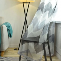 Cortina Nórdica Simples E Transparente Feita Sob Medida Com Padrão Ondulado E Estampado Para Sala De Estar