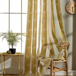Cortina De Voile Moderna Com Folhas Transparentes, Feita Sob Medida, Para Quarto E Sala De Estar