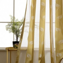 Cortina De Voile Moderna Com Folhas Transparentes, Feita Sob Medida, Para Quarto E Sala De Estar