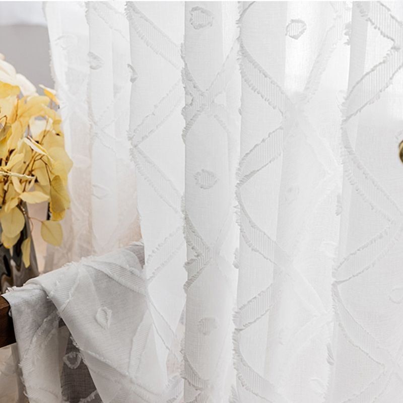 Cortina Delicada Transparente Feita Sob Medida Cortina De Tule Bordado Para Sala De Estar