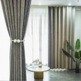 Cortinas Nórdicas De Patchwork Em Cores Sólidas Blackout Para Sala De Estar