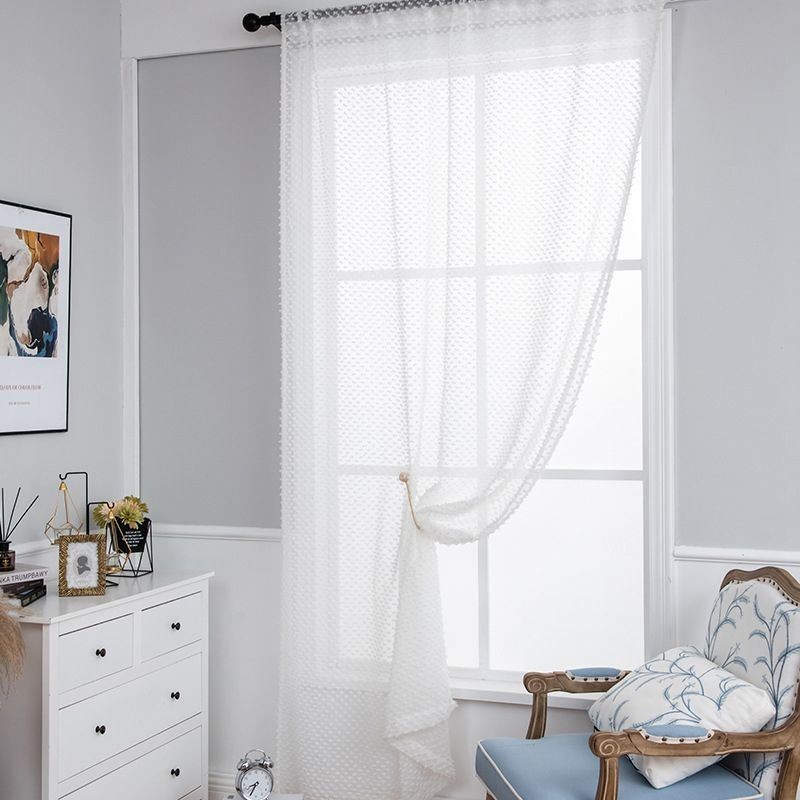 Cortina Branca Transparente Feita Sob Medida, Cortinas De Voile Em Relevo Para Sala De Estar E Quarto