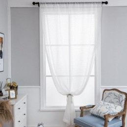 Cortina Branca Transparente Feita Sob Medida, Cortinas De Voile Em Relevo Para Sala De Estar E Quarto