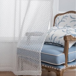 Cortina Branca Transparente Feita Sob Medida, Cortinas De Voile Em Relevo Para Sala De Estar E Quarto