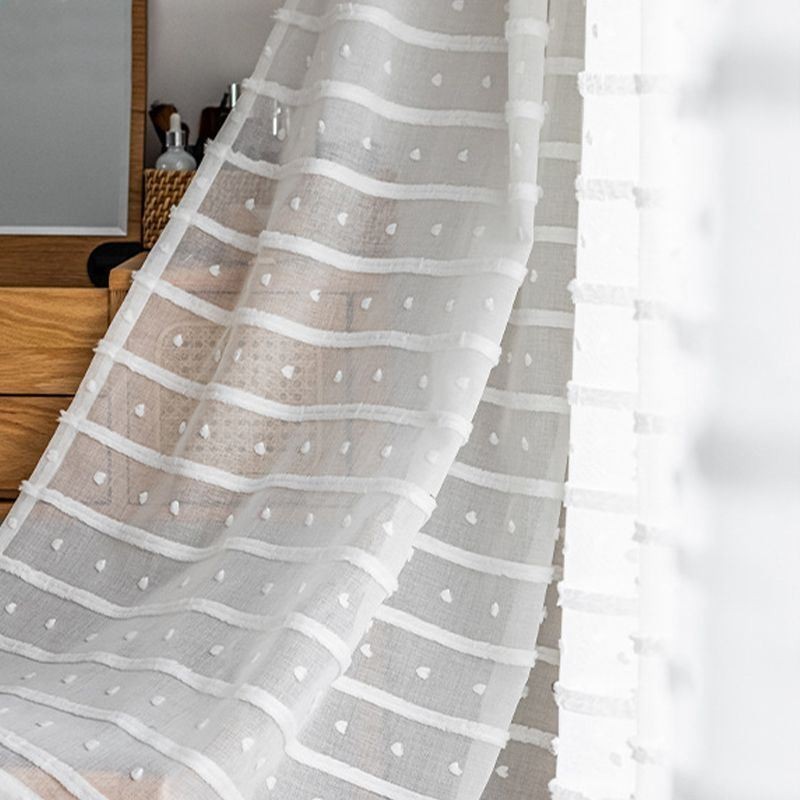 Cortina Branca Transparente Feita Sob Medida Cortina De Tule Bordado Para Sala De Estar