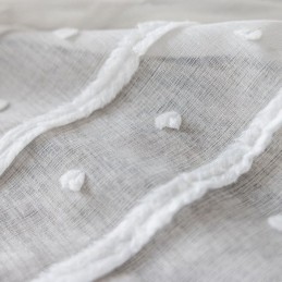 Cortina Branca Transparente Feita Sob Medida Cortina De Tule Bordado Para Sala De Estar