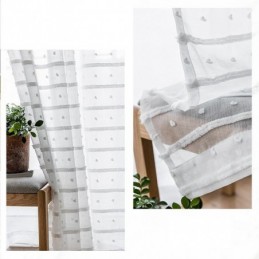 Cortina Branca Transparente Feita Sob Medida Cortina De Tule Bordado Para Sala De Estar