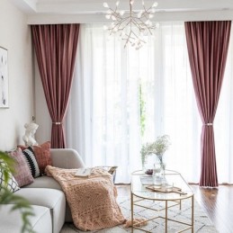 Cortinas Blackout Nórdicas De Veludo Para Quarto E Sala De Estar, Cor Sólida