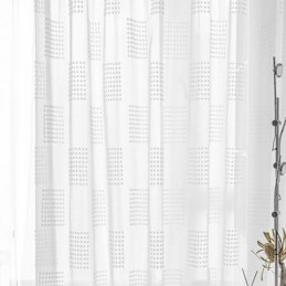 Cortina Nórdica Transparente Sob Medida, Tule Em Relevo, Sala De Estar, Quarto