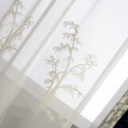 Cortina Clássica Transparente Feita Sob Medida, Cortinas De Tule Bordado De Bambu Para Sala De Estar