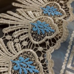 Cortina De Tule Bordado De Luxo Feita Sob Medida, Cortina Voile Transparente Para Sala De Estar
