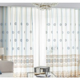 Cortina De Tule Bordado De Luxo Feita Sob Medida, Cortina Voile Transparente Para Sala De Estar
