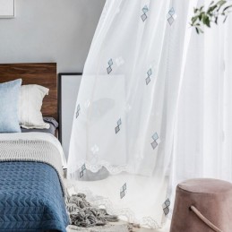 Cortina Bordada De Luxo Feita Sob Medida, Decoração Para Casa, Sala De Estar Transparente, Quarto