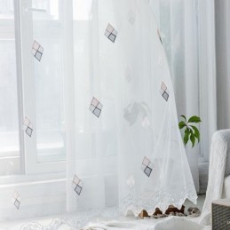 Cortina Bordada De Luxo Feita Sob Medida, Decoração Para Casa, Sala De Estar Transparente, Quarto