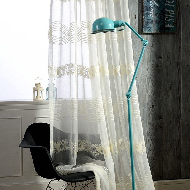 Cortina Transparente Bordada Sob Medida Cortina Minimalista Clássica Voile Sala De Estar Quarto