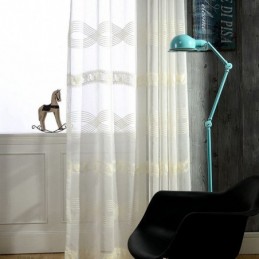 Cortina Transparente Bordada Sob Medida Cortina Minimalista Clássica Voile Sala De Estar Quarto