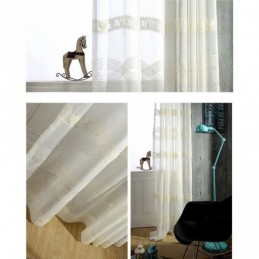 Cortina Transparente Bordada Sob Medida Cortina Minimalista Clássica Voile Sala De Estar Quarto