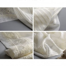 Cortina Transparente Bordada Sob Medida Cortina Minimalista Clássica Voile Sala De Estar Quarto