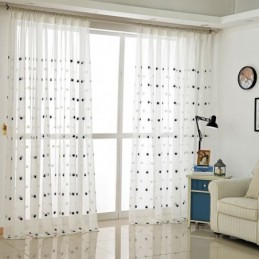 Cortina Transparente De Voile Com Bordado De Estrelas Feita Sob Medida, Painel De Cortina Para Sala De Estar, Quarto, Porta De Vidro E Janela