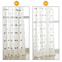 Cortina Transparente De Voile Com Bordado De Estrelas Feita Sob Medida, Painel De Cortina Para Sala De Estar, Quarto, Porta De Vidro E Janela