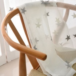 Cortina Transparente De Voile Com Bordado De Estrelas Feita Sob Medida, Painel De Cortina Para Sala De Estar, Quarto, Porta De Vidro E Janela