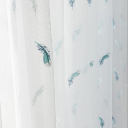 Cortina Transparente Bordada Com Penas Feita Sob Medida, Cortina Minimalista Respirável Para Sala De Estar E Quarto