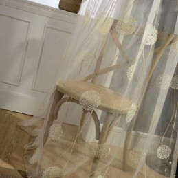 Cortina Delicada Transparente Feita Sob Medida Cortina De Tule Bordado Para Sala De Estar