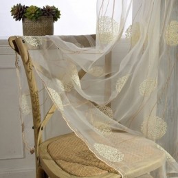 Cortina Delicada Transparente Feita Sob Medida Cortina De Tule Bordado Para Sala De Estar