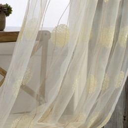Cortina Delicada Transparente Feita Sob Medida Cortina De Tule Bordado Para Sala De Estar