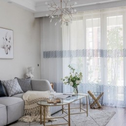 Cortina Transparente Respirável Feita Sob Medida, Cortina Europeia Decorativa De Tule Voile Para Sala De Estar