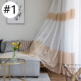 Cortina Transparente Respirável Feita Sob Medida, Cortina Europeia Decorativa De Tule Voile Para Sala De Estar