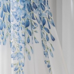 Cortina Transparente Moderna Feita Sob Medida Com Estampa De Plantas E Janela De Voile Para Sala De Estar E Varanda
