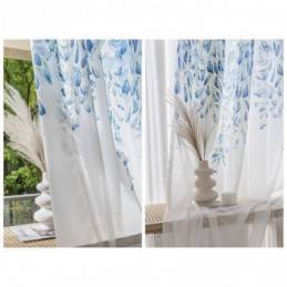 Cortina Transparente Moderna Feita Sob Medida Com Estampa De Plantas E Janela De Voile Para Sala De Estar E Varanda
