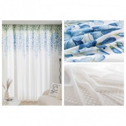 Cortina Transparente Moderna Feita Sob Medida Com Estampa De Plantas E Janela De Voile Para Sala De Estar E Varanda