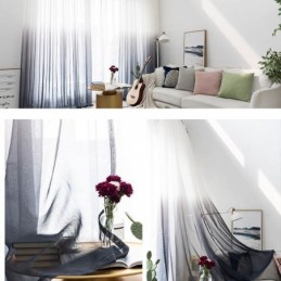 Cortinas Transparentes Gradientes, Cortina Voile Transparente Feita Sob Medida Para Decoração De Casa