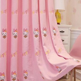 Cortina Moderna Feita Sob Medida Cortina Bordada Linda Hello Kitty