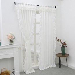 Cortinas De Veludo Transparente, Painéis De Voile De Cor Sólida Para Sala De Estar E Quarto