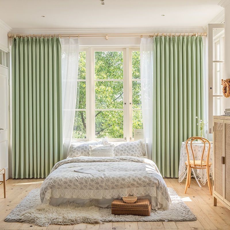 Cortinas Blackout Jacquard Com Folhas Para Sala De Estar