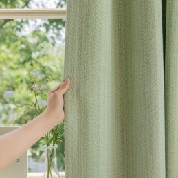 Cortinas Blackout Jacquard Com Folhas Para Sala De Estar