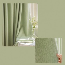 Cortinas Blackout Jacquard Com Folhas Para Sala De Estar