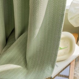 Cortinas Blackout Jacquard Com Folhas Para Sala De Estar