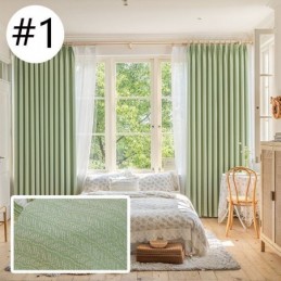 Cortinas Blackout Jacquard Com Folhas Para Sala De Estar
