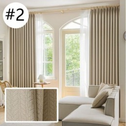 Cortinas Blackout Jacquard Com Folhas Para Sala De Estar