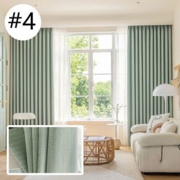 Cortinas Blackout Jacquard Com Folhas Para Sala De Estar