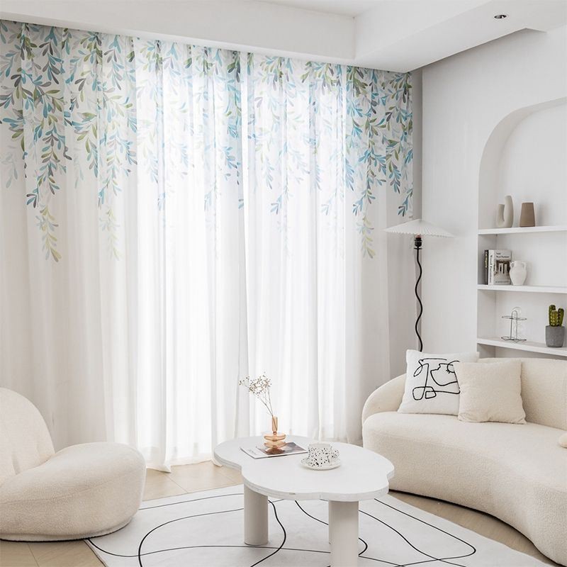 Cortina De Voile Com Estampa De Videira Feita Sob Medida Cortina Transparente Estampada Sala De Estar Quarto