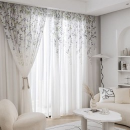 Cortina De Voile Com Estampa De Videira Feita Sob Medida Cortina Transparente Estampada Sala De Estar Quarto