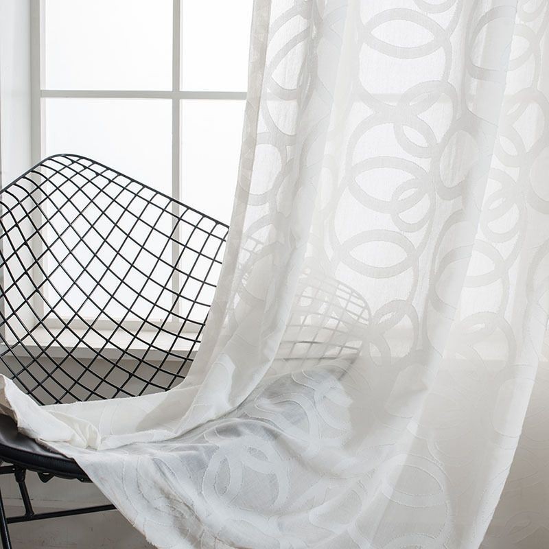 Cortinas De Tule Branco, Cortina Moderna De Voile Transparente, Feita Sob Medida Para Sala De Estar E Quarto
