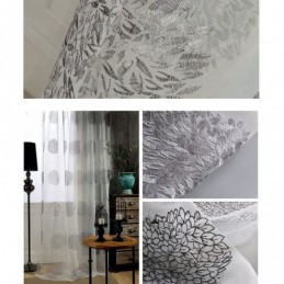 Cortina Moderna De Tule Bordado Sob Medida, Cortinas De Voile Transparente Para Sala De Estar E Quarto